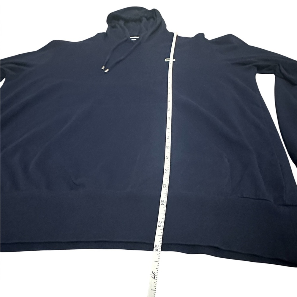 Lacoste Navy Hooded Long Sleeve Tee Shirt Mens Large Croc Logo Cotton - Picture 5 of 8